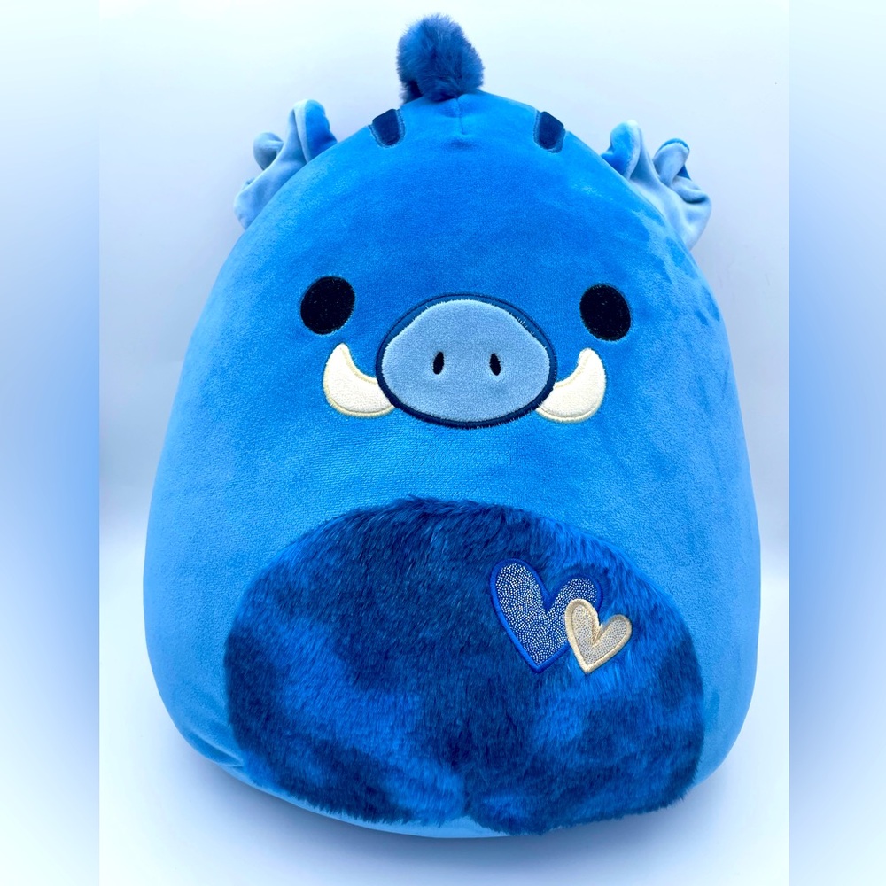 Squishmallows Berjon Blue Warthog Plush 12”